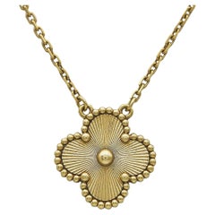 Van Cleef & Arpels Vintage Alhambra 18K Yellow Gold Pendant Necklace