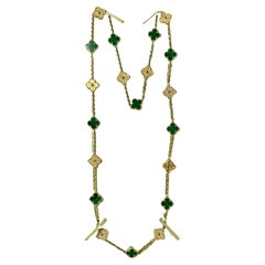 Van Cleef & Arpels Vintage Alhambra  20 Turquoise Gold and  Necklace