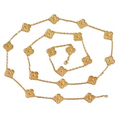 Van Cleef & Arpels Vintage Alhambra 20 Motif 18K Hammered Yellow Gold Necklace