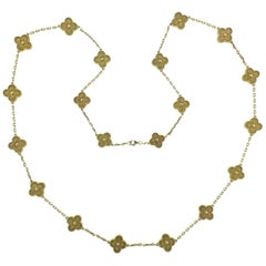 Van Cleef & Arpels Vintage Alhambra 20 Motif Gold Necklace