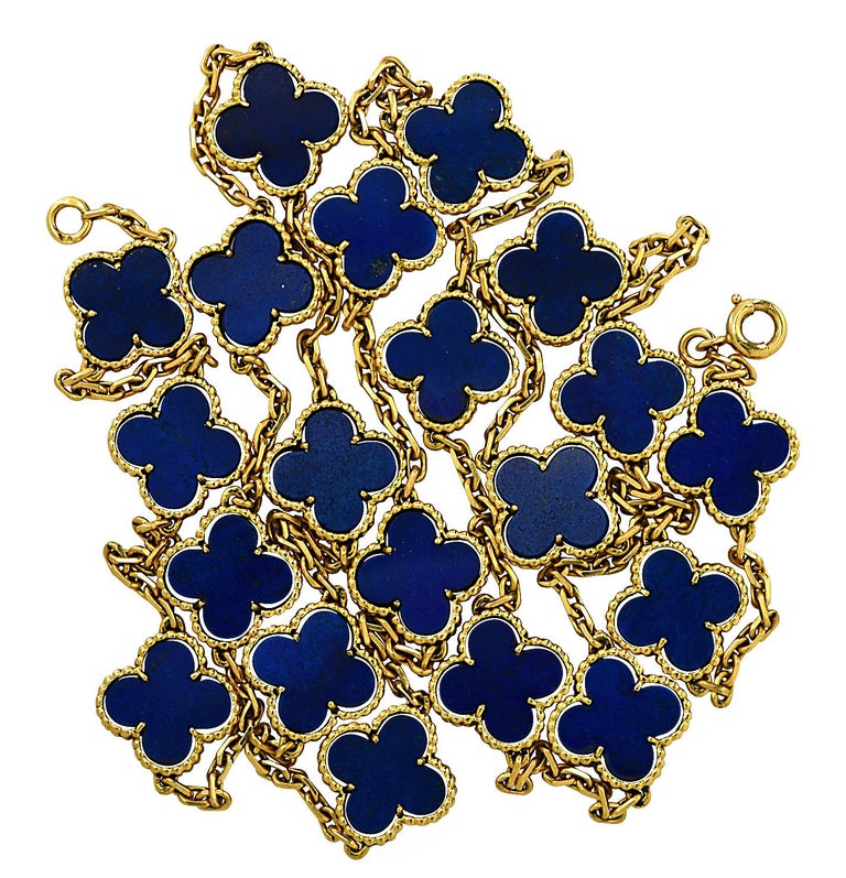 Van Cleef and Arpels Vintage Alhambra 20 Motif Lapis ...