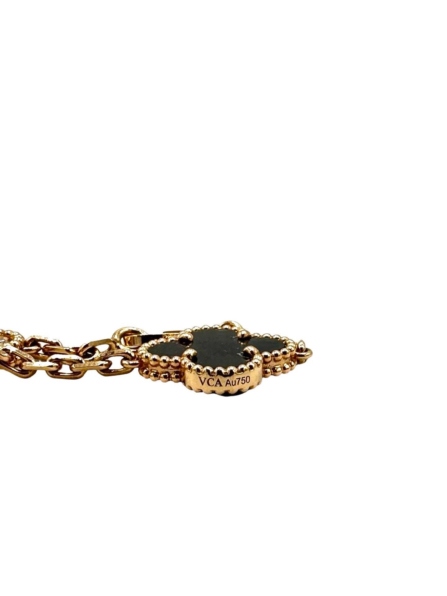 Retro Van Cleef & Arpels Vintage Alhambra 20 Motif Necklace in 18K Rose Gold For Sale