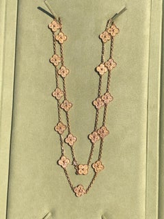 Van Cleef & Arpels Vintage Alhambra 20 Motifs 18K Rose Gold Long Necklace