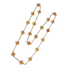 Van Cleef & Arpels Vintage Alhambra 20 Motifs 18K Rose Gold Long Necklace