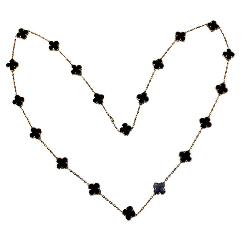 Van cleef black alhambra necklace Clearance