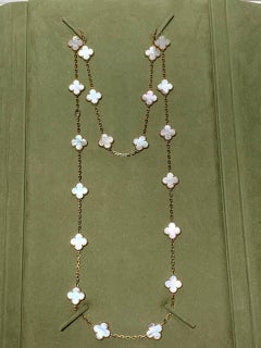 Van Cleef & Arpels Vintage Alhambra 20 Motifs Mother of Pearl Long Necklace