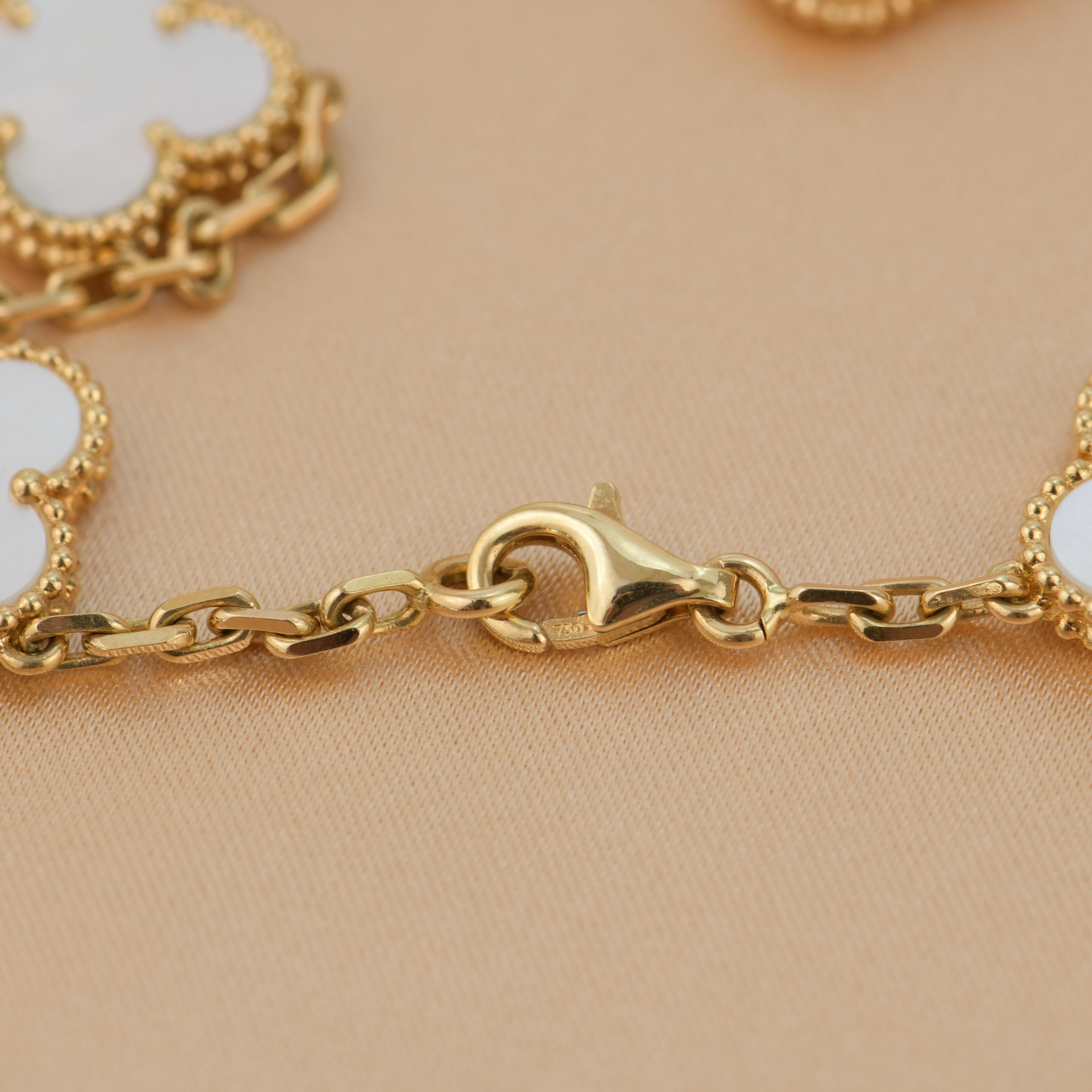 Van Cleef & Arpels Vintage Alhambra Lange Halskette mit 20 Perlmuttmotiven Herren