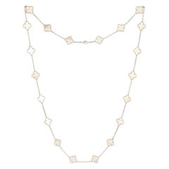 Van Cleef & Arpels Vintage Alhambra 20 Motifs Necklace 18K White Gold