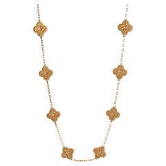 Van Cleef & Arpels Vintage Alhambra Halskette mit 20 Motiven aus 18 Karat Gelbgold