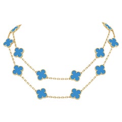 Van Cleef & Arpels - Vintage Alhambra  20 Collier Turquoise or 18k