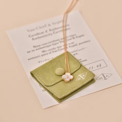 Van Cleef & Arpels Vintage Alhambra 2012 Holiday Diamond MOP Pendant Necklace