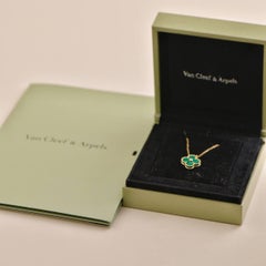 Van Cleef & Arpels Vintage Alhambra 2013 Diamond Malachite Pendant Necklace