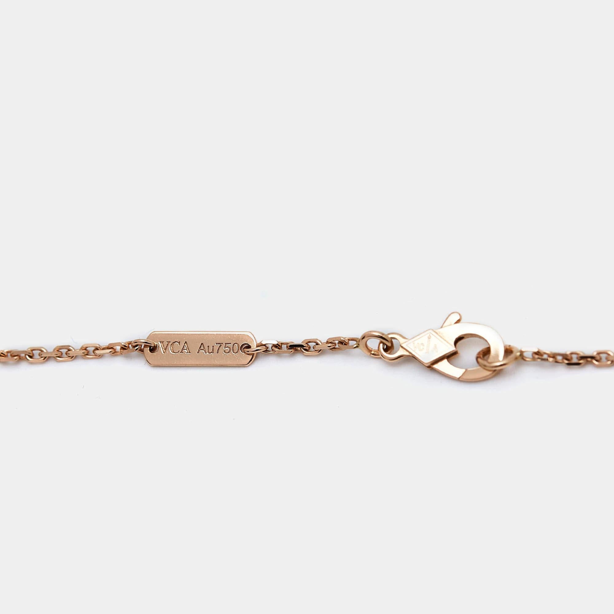 Van Cleef Arpels Vintage Alhambra 2023 Holiday Ltd. Diamond 18k Gold Necklace 4