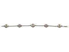 Van Cleef & Arpels Vintage Alhambra 5-Motif 18K Yellow Gold and Diamond Bracelet