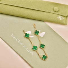 Van Cleef & Arpels Vintage Alhambra 5 Motif Malachite Or Jaune 18K