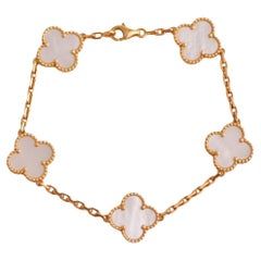 Van Cleef & Arpels Vintage Alhambra 5 Motivo Madreperla Pulsera de oro amarillo