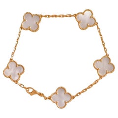 Van Cleef & Arpels Bracciale vintage Alhambra 5 Motivi in oro giallo con madreperla