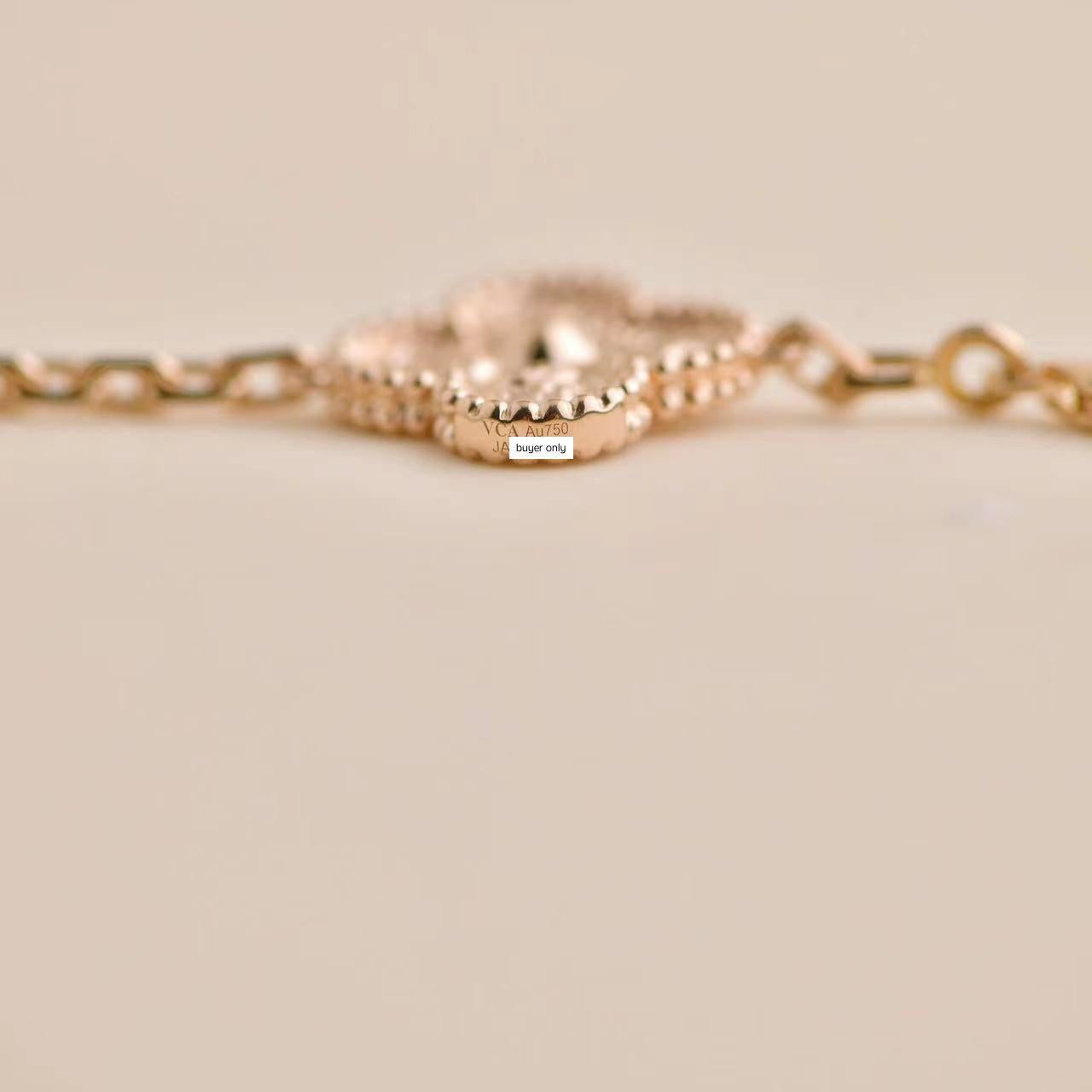Van Cleef & Arpels Vintage Alhambra 5 Motifs 18K Rose Gold Bracelet 2