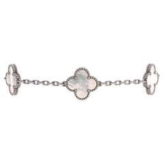 Van Cleef & Arpels Bracciale Vintage Alhambra 5 Motivi Oro Bianco 18k