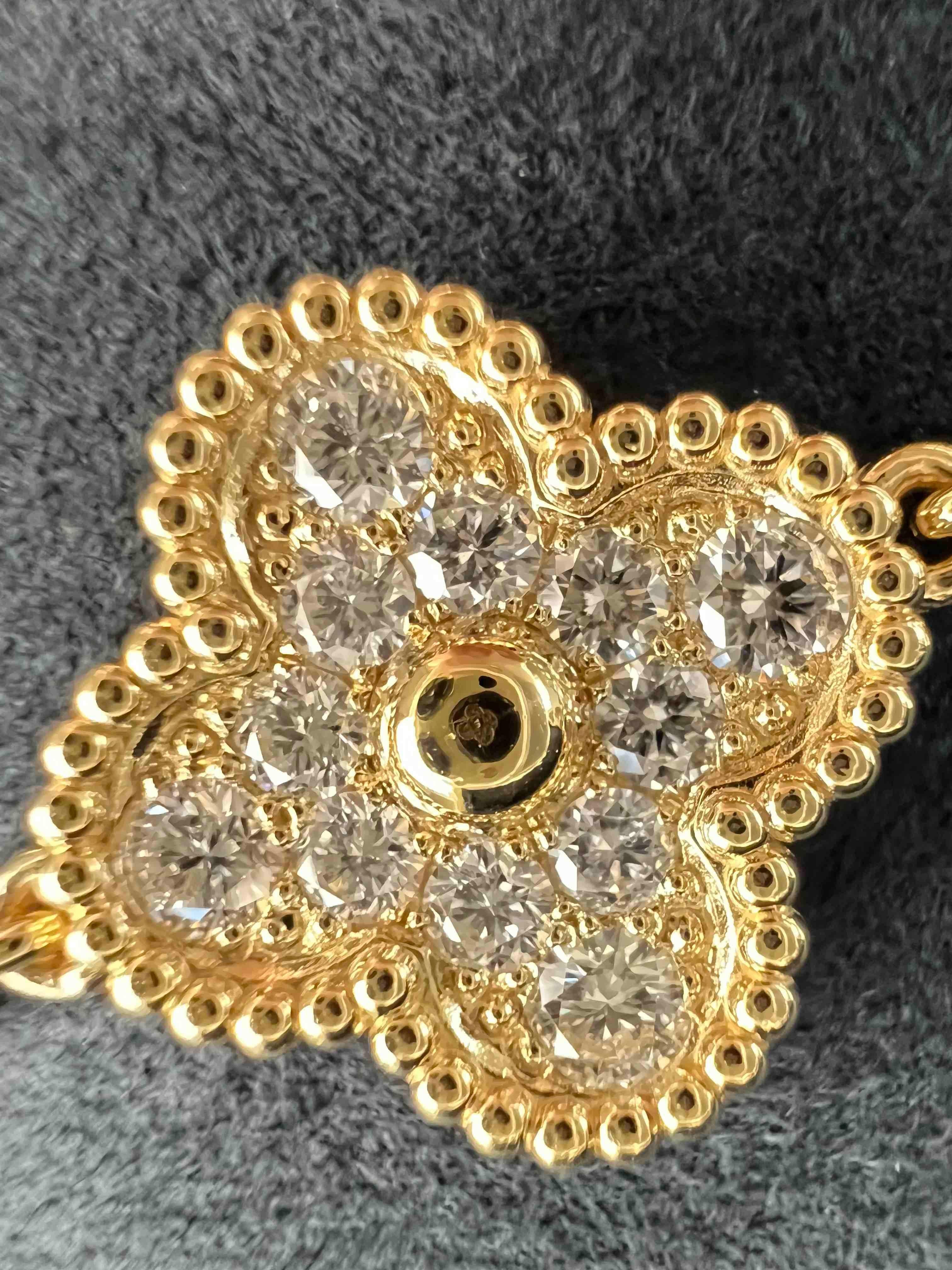 Van Cleef Arpels Bracelet vintage Alhambra à 5 motifs en diamants et malachite, YG 6