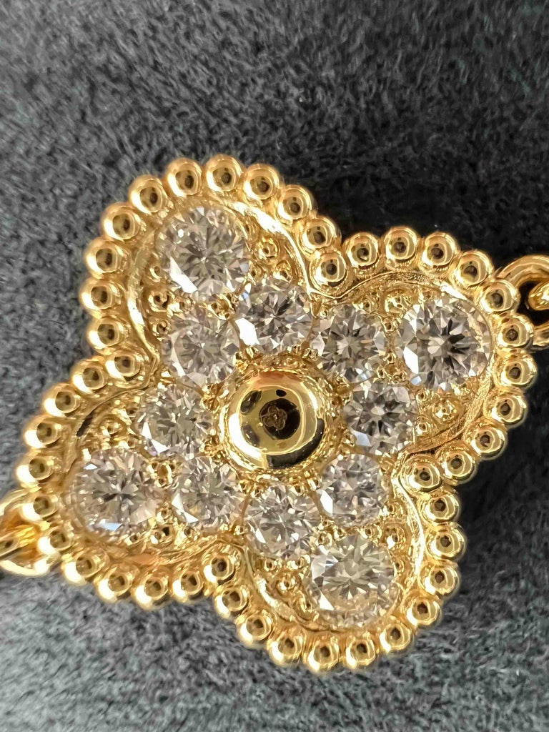 Van Cleef & Arpels Vintage Alhambra 5 Diamond Motifs Bracelet in Yellow  Gold, myGemma, JP