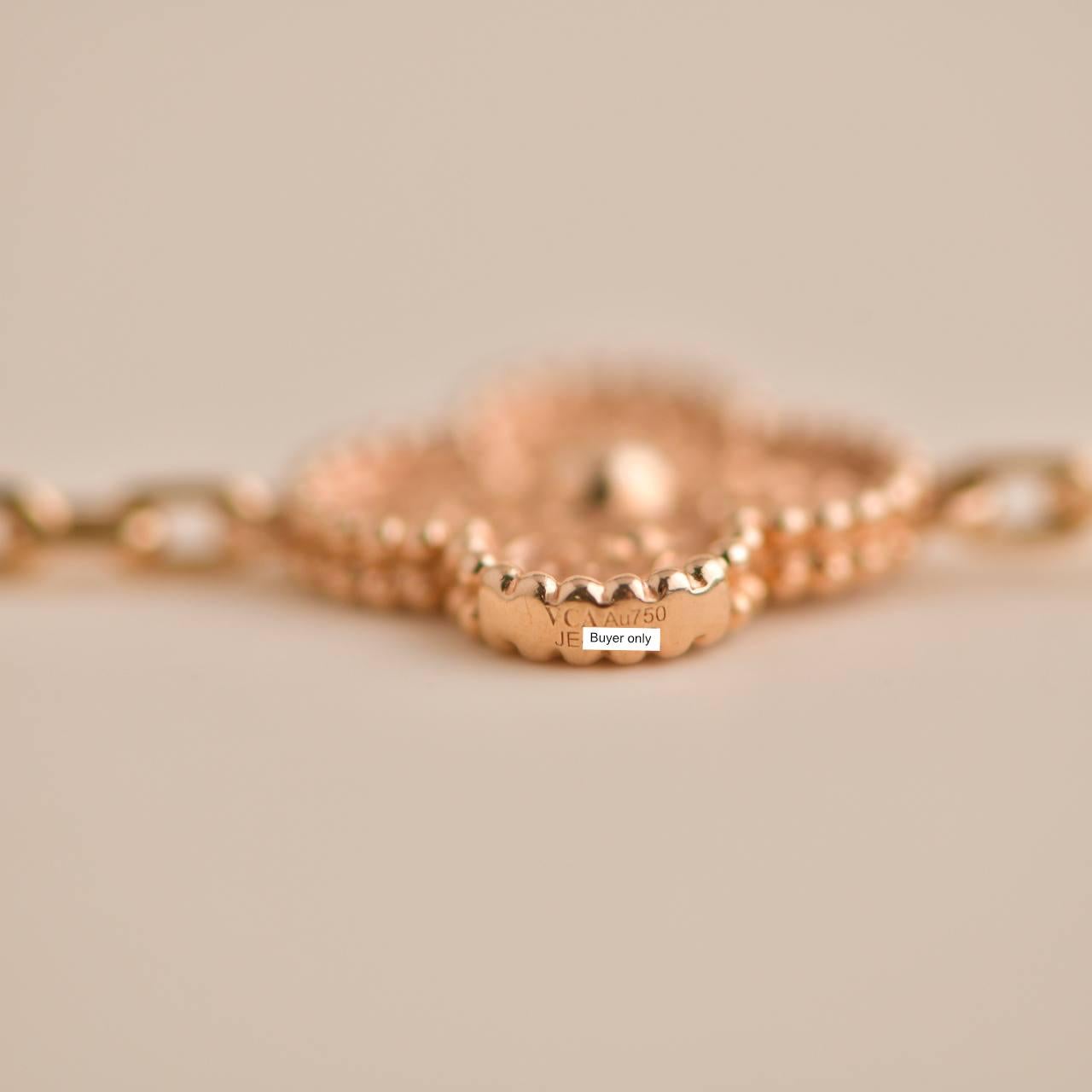 vintage alhambra bracelet 5 motifs rose gold