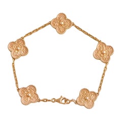 Van Cleef & Arpels Vintage Alhambra 5 Motifs Rose Gold Bracelet