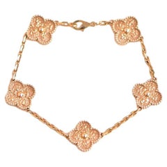 Van Cleef & Arpels Bracelet vintage Alhambra à 5 motifs en or rose