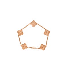 Van Cleef & Arpels Vintage Alhambra 5 Motifs Rose Gold Bracelet