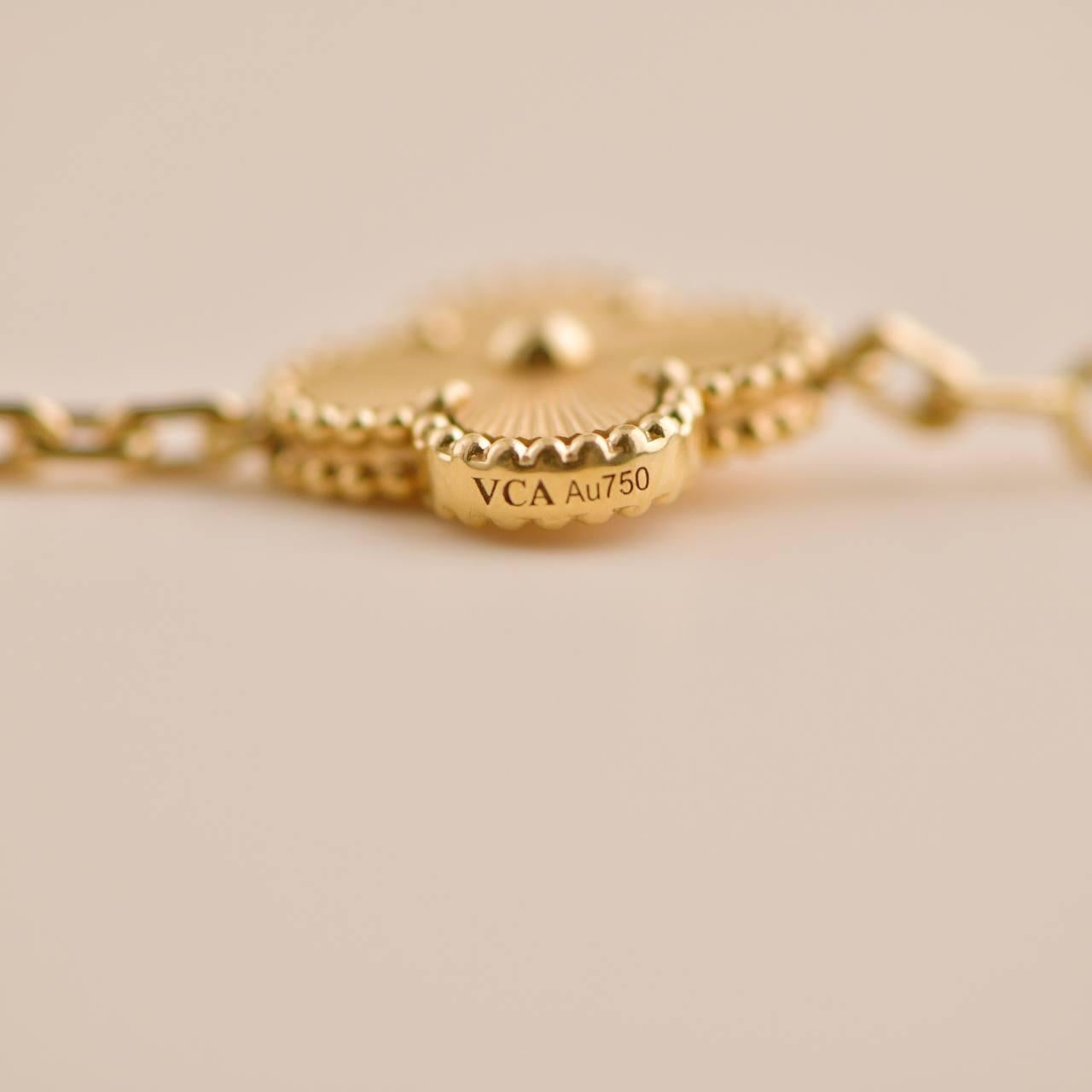 Van Cleef & Arpels Vintage Alhambra 5 Motifs Yellow Gold Bracelet 1