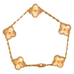 Van Cleef & Arpels Vintage Alhambra 5 Motifs Yellow Gold Bracelet