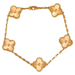 Van Cleef & Arpels Bracelet vintage Alhambra à 5 motifs en or jaune