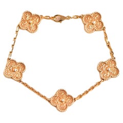 Van Cleef & Arpels Vintage Alhambra 5 Motifs Yellow Gold Bracelet