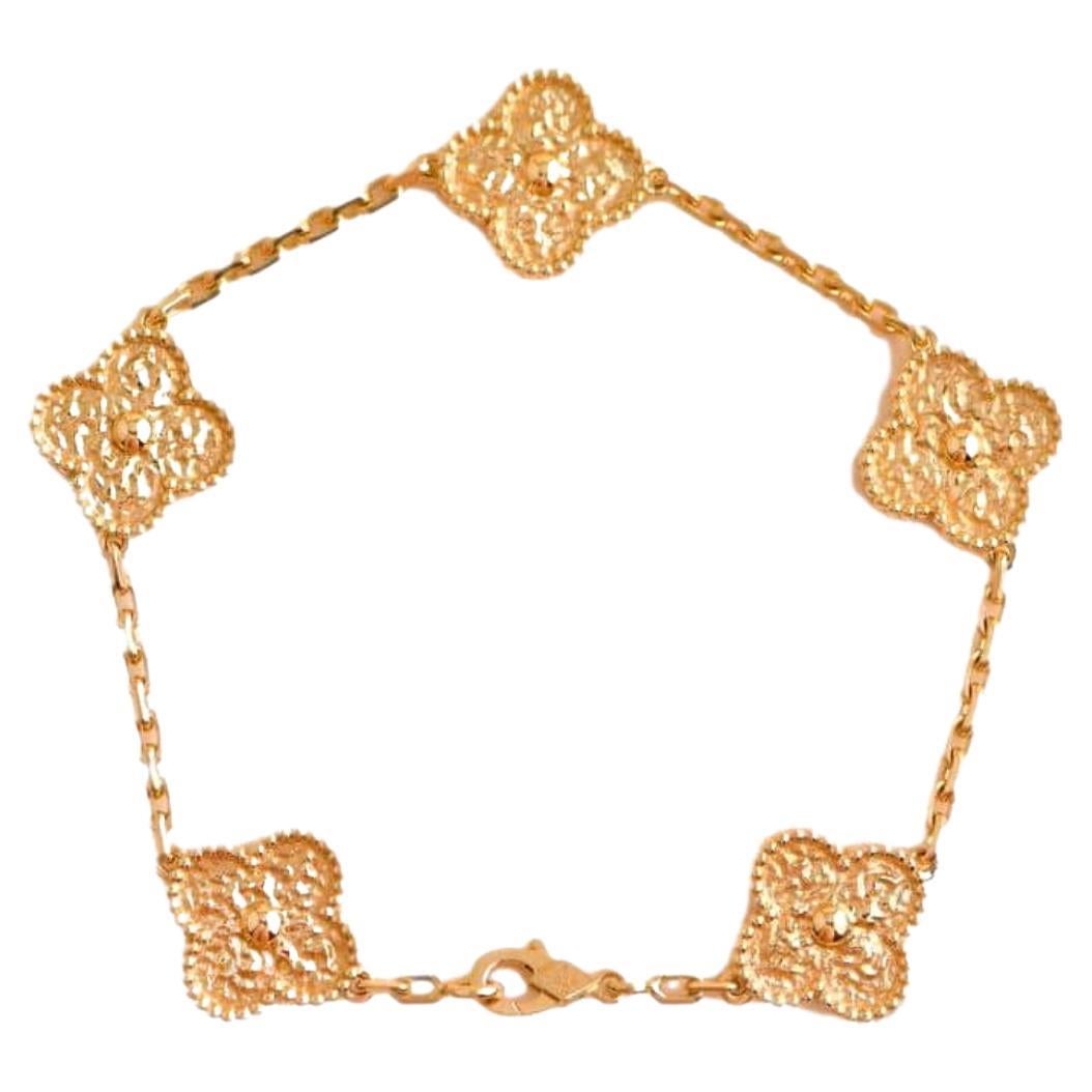 Van Cleef & Arpels Bracelet vintage Alhambra à 5 motifs en or jaune