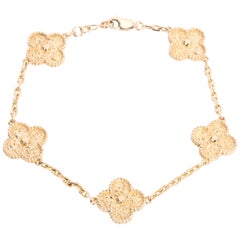 Van Cleef & Arpels Vintage Alhambra 5 Station Bracelet in 18 Karat Rose Gold