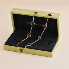 Collar Van Cleef & Arpels Vintage Alhambra Ónice Negro 10 Motivos Oro Amarillo 18K