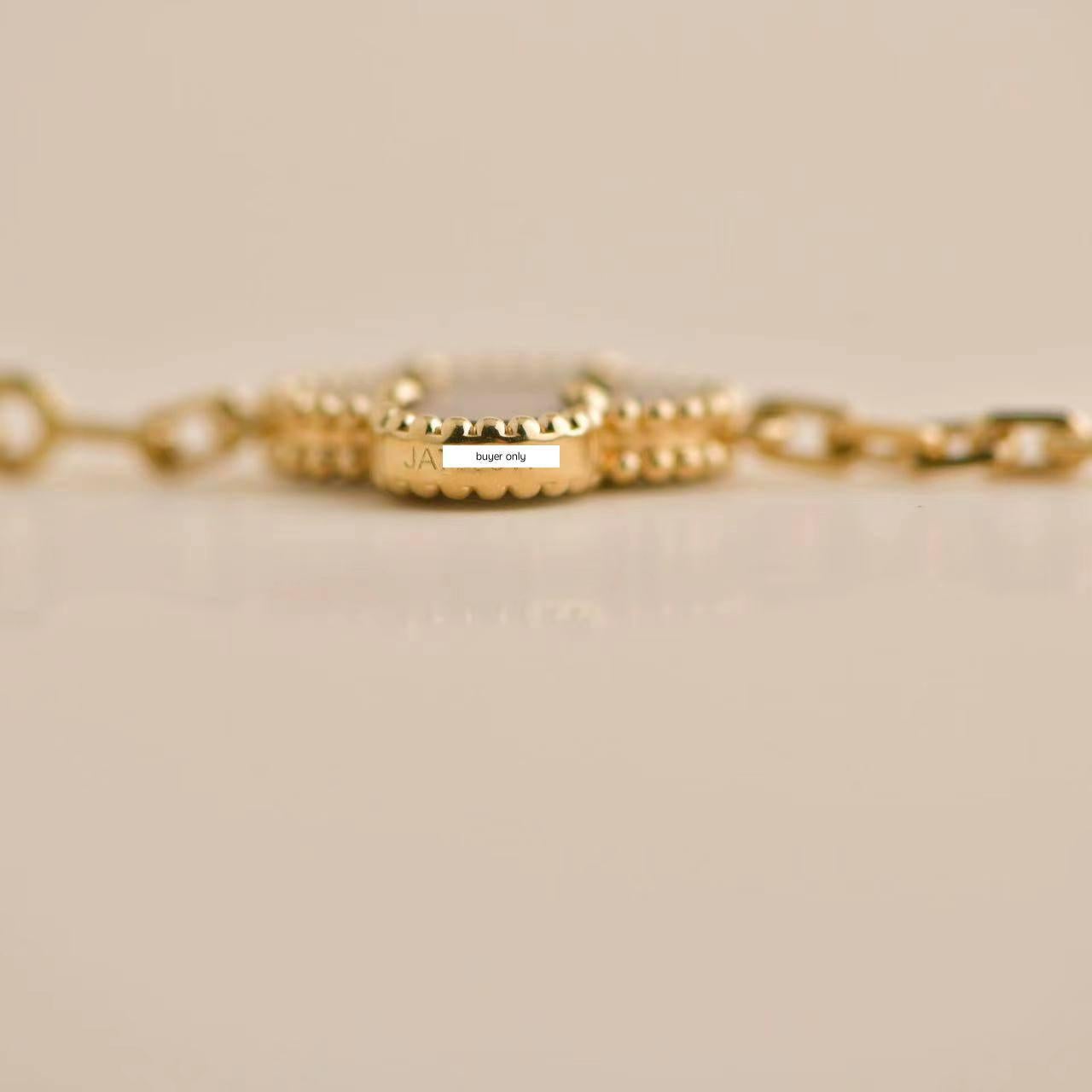 Van Cleef & Arpels Vintage Alhambra Black Onyx 10 Motif Yellow Gold Necklace 1