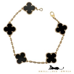 Van Cleef & Arpels Bracciale vintage Alhambra in onice nero a 5 motivi, COA