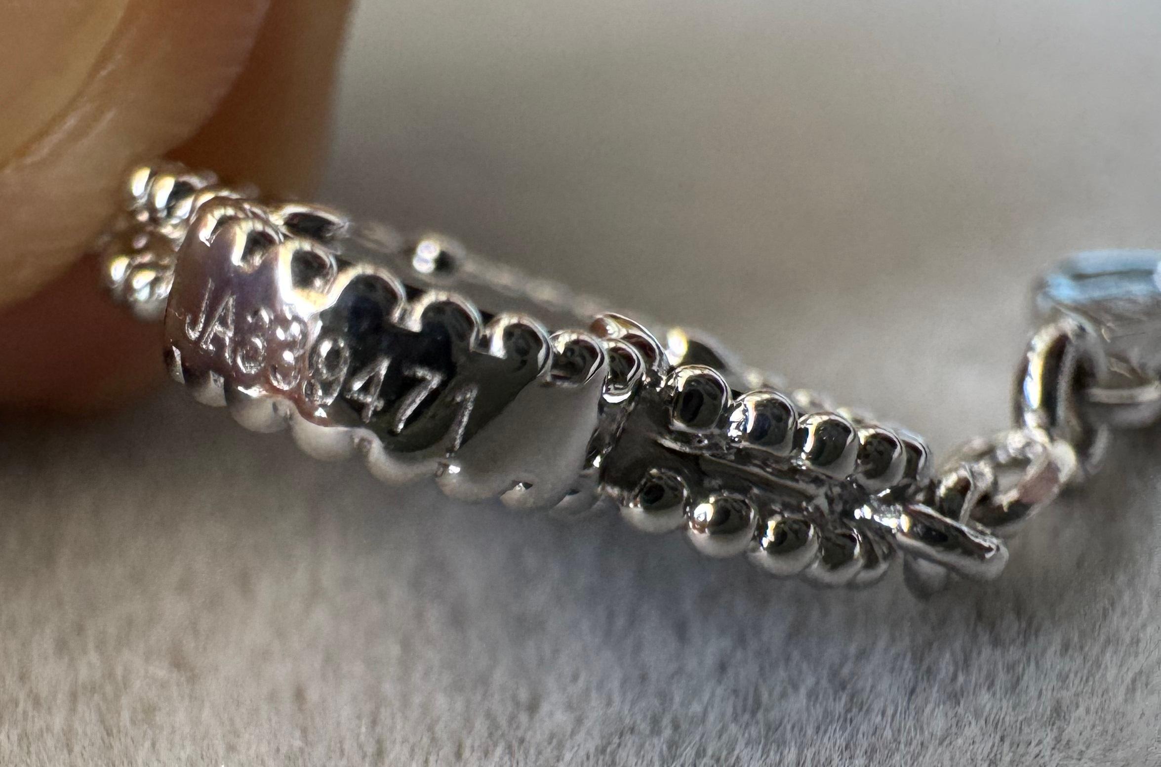Van Cleef & Arpels Vintage Alhambra Black Onyx Diamond Motif White Gold Bracelet 2