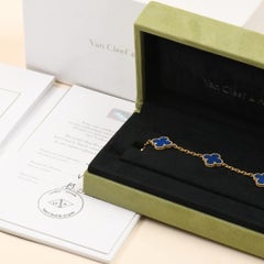 Van Cleef & Arpels Vintage Alhambra Agate bleue Bracelet en or jaune 18K