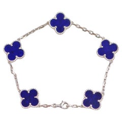 Van Cleef & Arpels Vintage Alhambra Bleu Sèvres Porcelaine Or Blanc