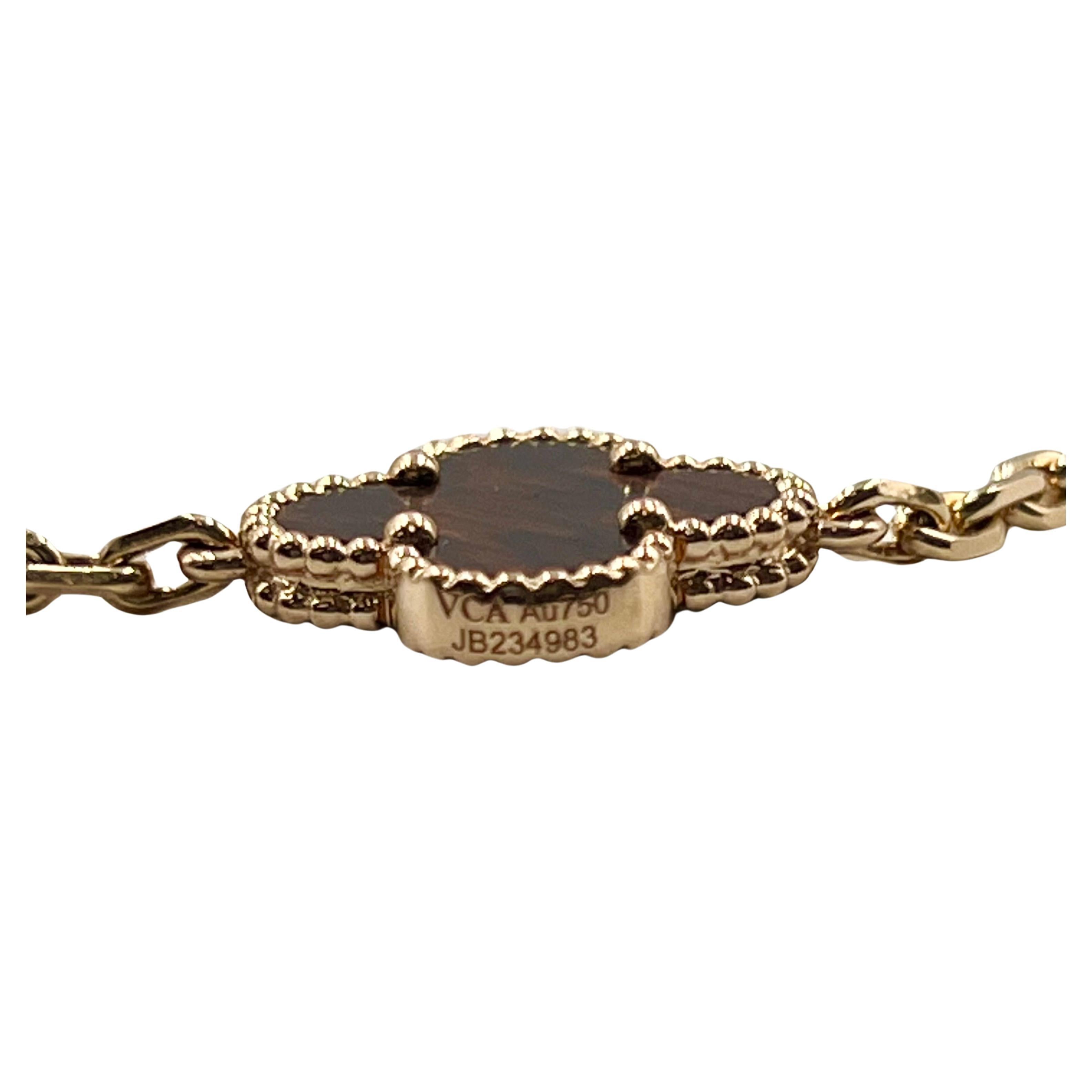 Women's or Men's Van Cleef & Arpels Vintage Alhambra Bois D'Amourette Bracelet For Sale