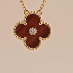 Van Cleef & Arpels Vintage Alhambra Bullseye Diamond Rose Gold 2017 Pendant