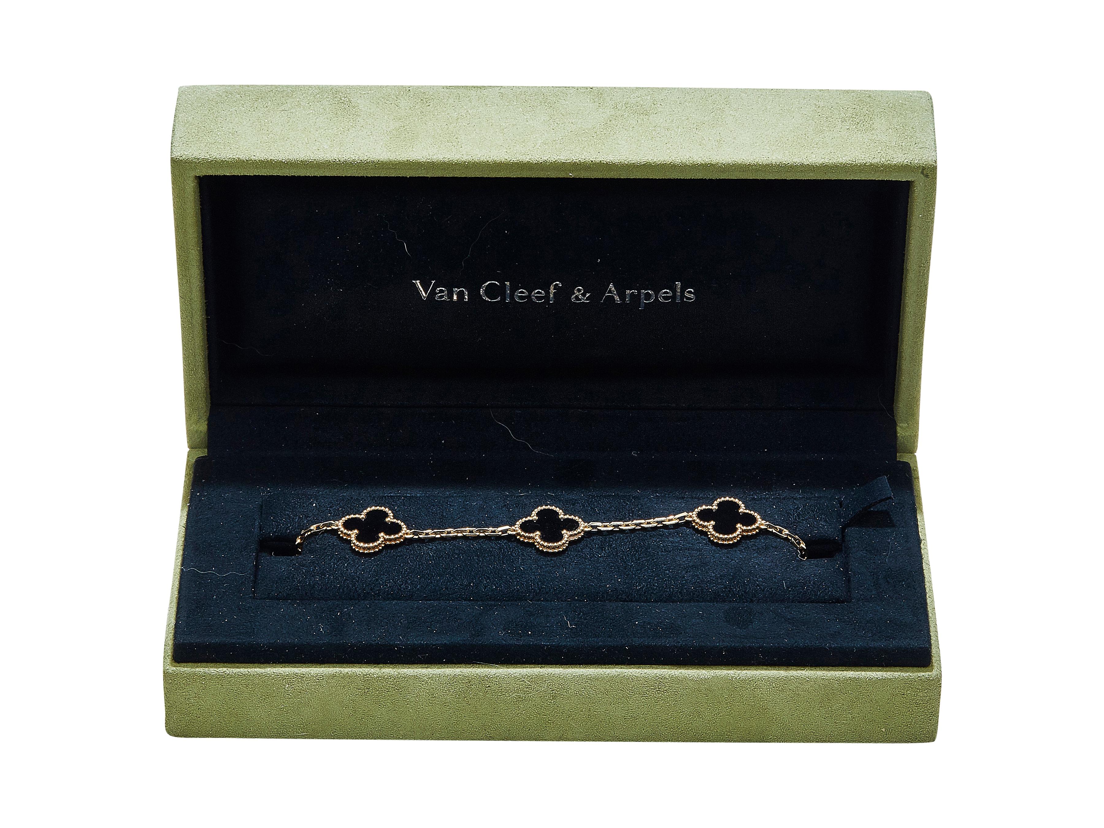 Van Cleef & Arpels Pulsera Alhambra Vintage Oro Amarillo 18K Ónix 5 Motivos en Excelente Estado en New York, NY