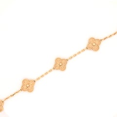 Van Cleef & Arpels Vintage Alhambra Bracelet 5 Motifs 18k Yellow Gold