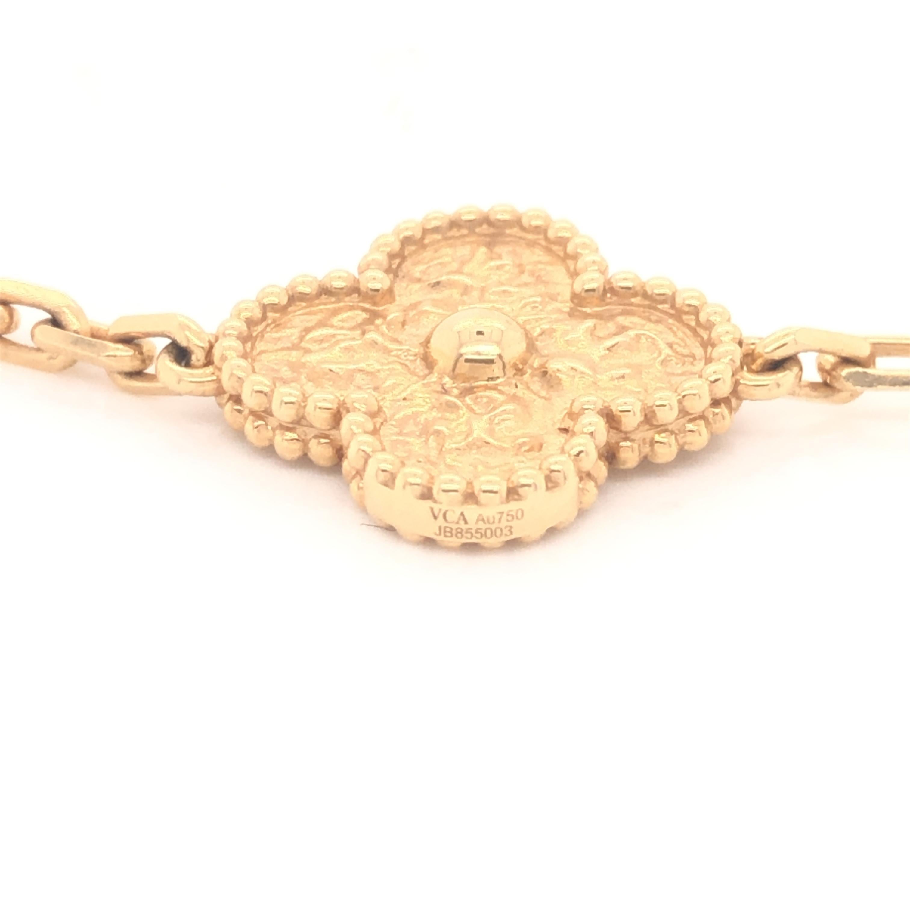 Van Cleef & Arpels Vintage Alhambra Armband 5 Motive 18k Gelbgold (Moderne)