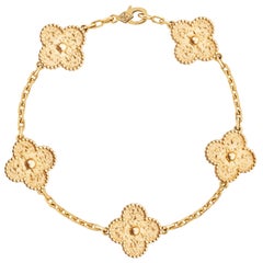 Van Cleef & Arpels Vintage Alhambra Armband 5 Motive 18k Gelbgold