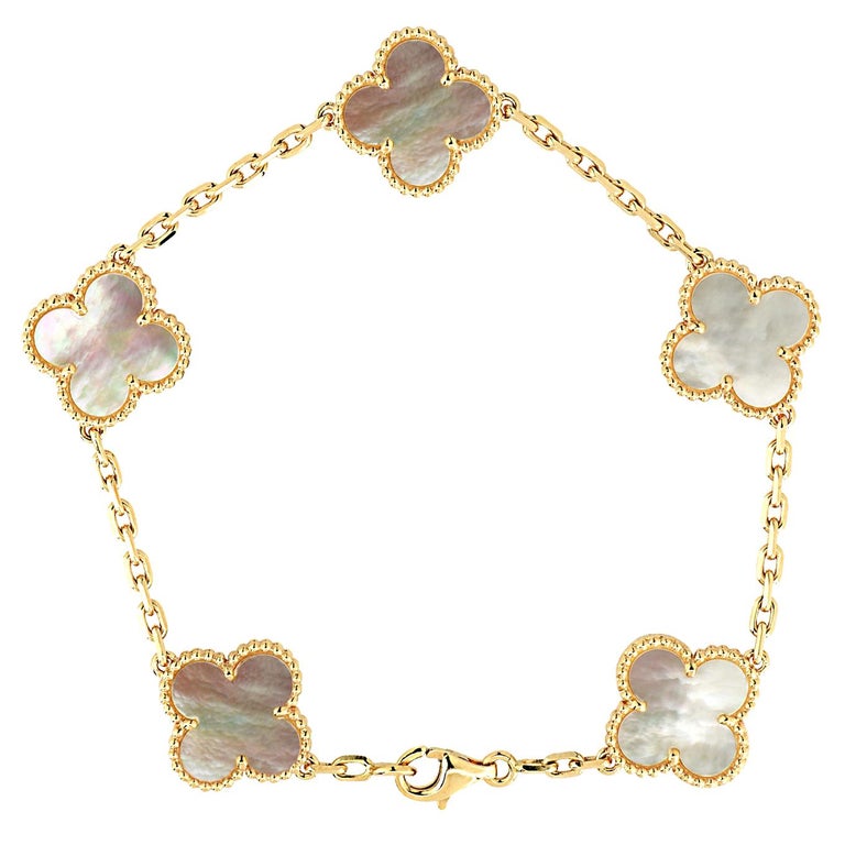 Van Cleef And Arpels Vintage Alhambra Bracelet 5 Motifs At 1stdibs