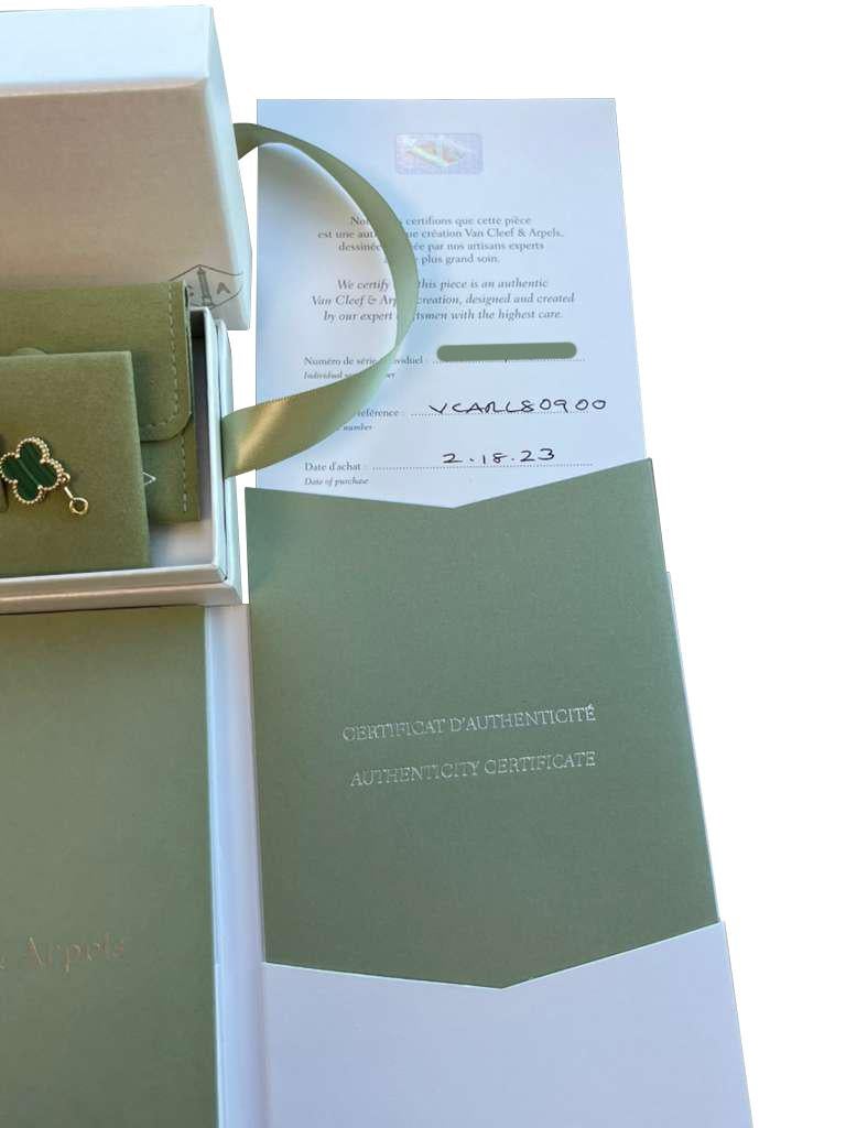 Van Cleef & Arpels Vintage Alhambra Armband Malachit 5 Motive 18K Gelbgold im Angebot 7