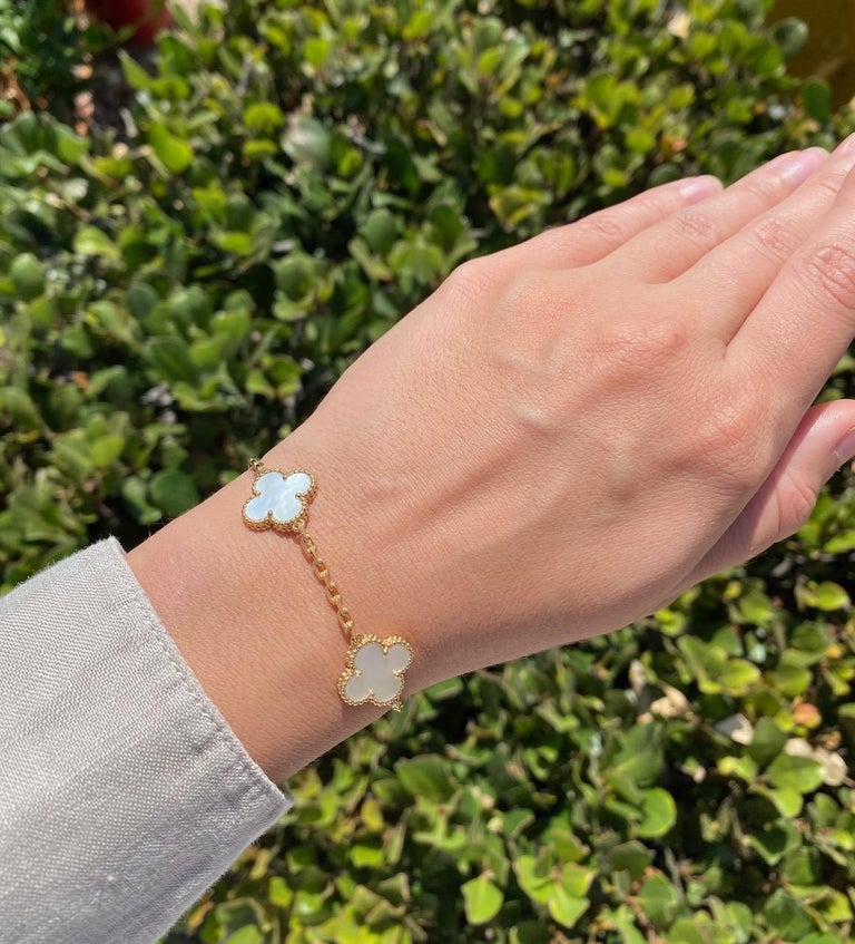 Van Cleef and Arpels Vintage Alhambra Bracelet Mother of Pearl at